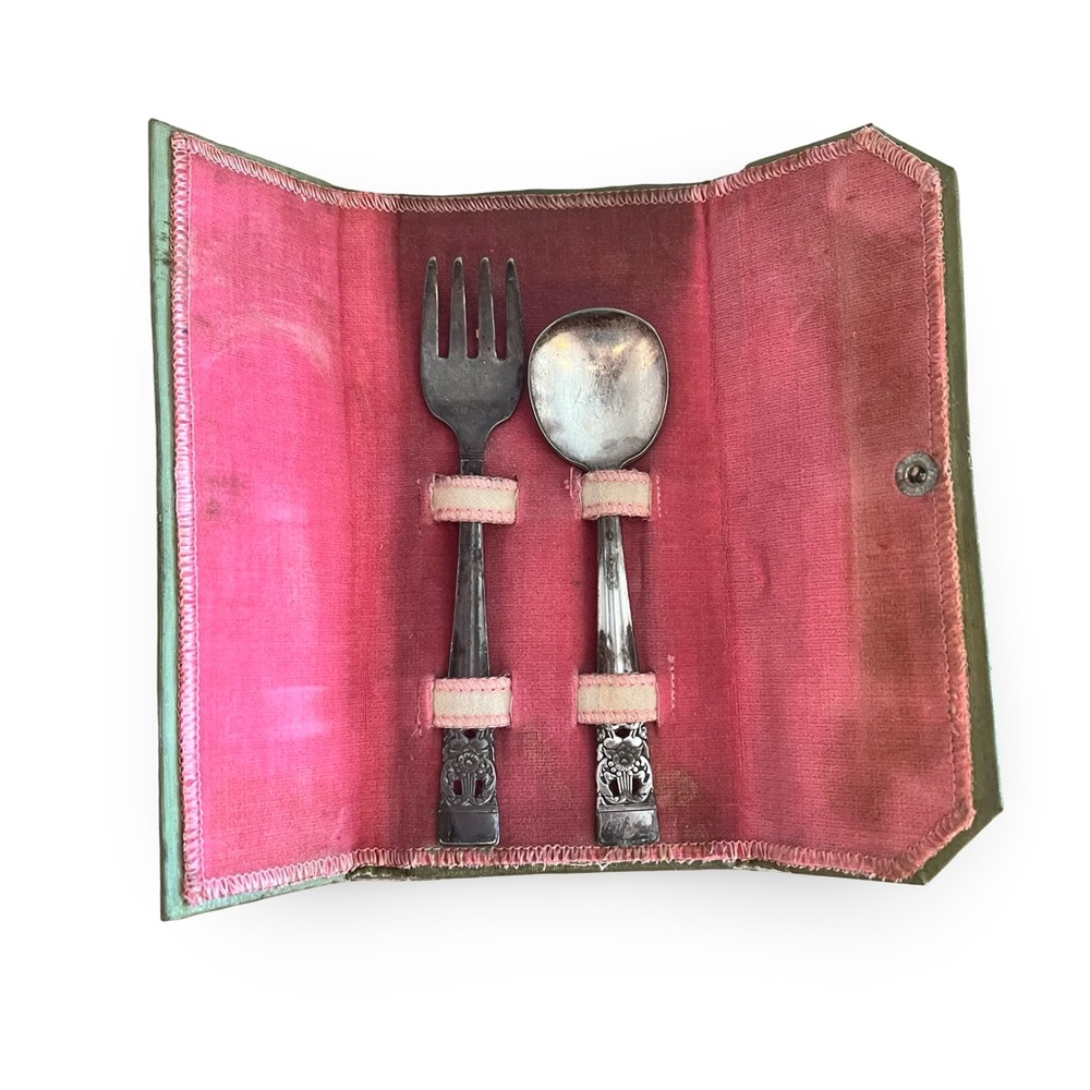 Antique Community Plate Children’s silver Plate Knife and Spoon Set